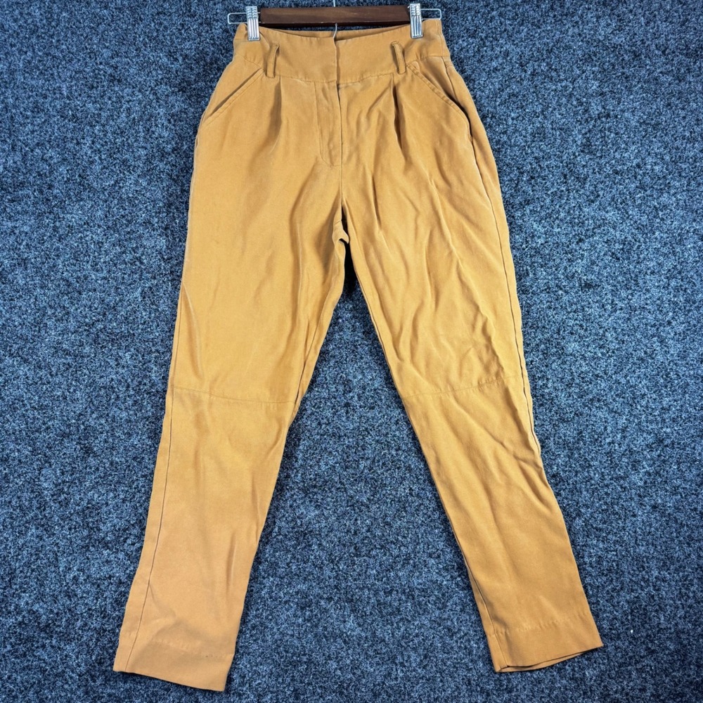 BCBGeneration Mustard Yellow High Waisted Pleated Tapered Trousers XS‎